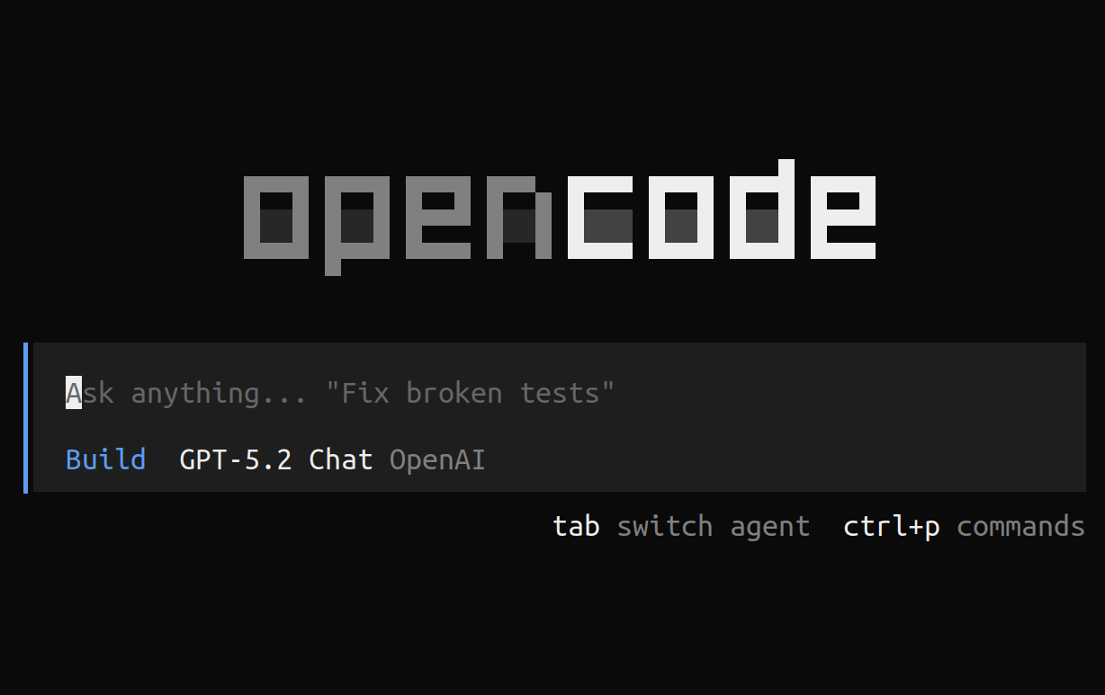OpenCode starting screen.